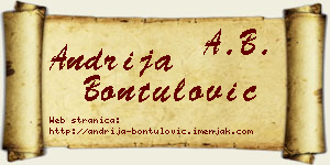 Andrija Bontulović vizit kartica